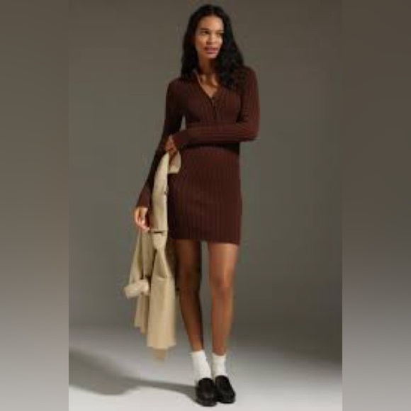 Pilcro Dresses & Skirts - Pilcro Ribbed Long Sleeve Bodycon Dress